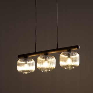 Suspension Salvia – brun – en métal et bois – style classique