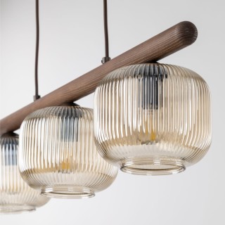 Suspension Salvia – brun – en métal et bois – style classique