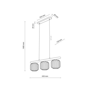 Suspension Salvia – brun – en métal et bois – style classique
