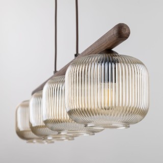 Suspension Salvia – brun – en métal et bois – style classique