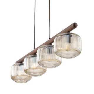 Suspension Salvia – brun – en métal et bois – style classique