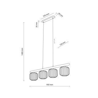 Suspension Salvia – brun – en métal et bois – style classique