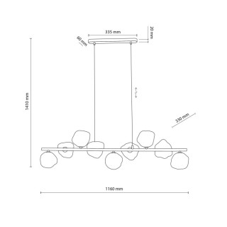 Suspension Lava – sabia – en métal – style chic