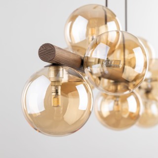 LAMPE SUSPENDUE ESTERA EN BOIS DE NOYER AMBRE 9XG9