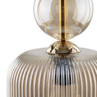 Suspension Sophia – noir & cognac – en métal et verre – style chic