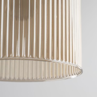 Suspension Sophia – noir & cognac – en métal et verre – style chic