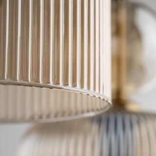 Suspension Sophia – noir & cognac – en métal et verre – style chic