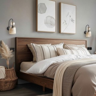 Applique murale Sophia – noir & cognac – en métal et verre – style chic