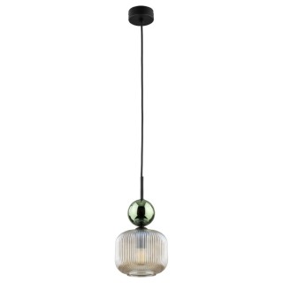 Suspension Sophia – cognac & noir – en métal et verre – style chic