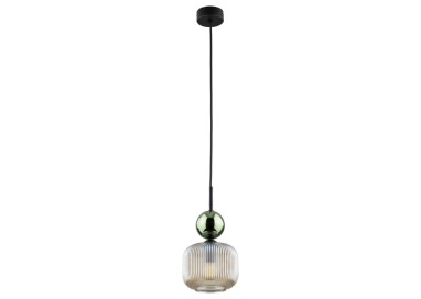Suspension Sophia – cognac & noir – en métal et verre – style chic