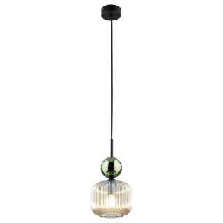Suspension Sophia – cognac & noir – en métal et verre – style chic
