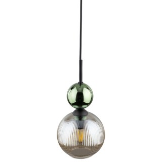 Suspension Sophia – cognac & noir – en métal et verre – style chic