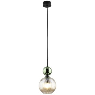 Suspension Sophia – cognac & noir – en métal et verre – style chic