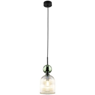 Suspension Sophia – cognac & noir – en métal et verre – style chic