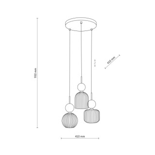 Suspension Sophia – noir & vert – en métal et verre – style chic