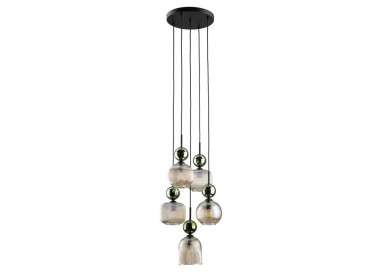 LAMPE À SUSPENSION SOPHIA GREEN COGNAC 5XE14