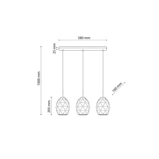 Suspension Egana – gris – en métal – style moderne