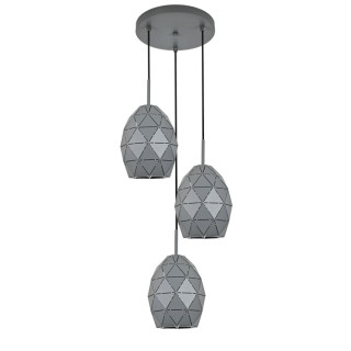 Suspension Egana – gris – en métal – style moderne
