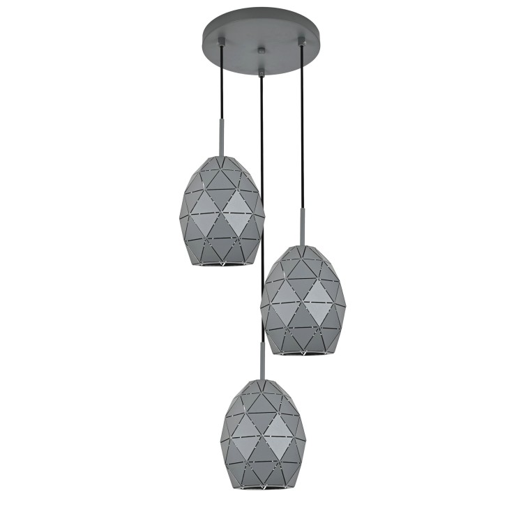 Suspension Egana – gris – en métal – style moderne