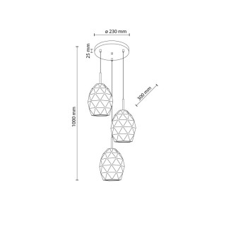 Suspension Egana – gris – en métal – style moderne