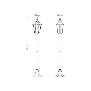 Lampadaire Arraia – noir & doré – en métal – style classique