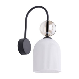 Lampe à poser Sophia – blanc – en métal et verre – style chic