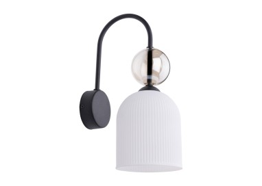 Lampe à poser Sophia – blanc – en métal et verre – style chic