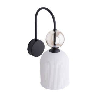 Lampe à poser Sophia – blanc – en métal et verre – style chic