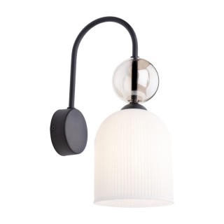 Lampe à poser Sophia – blanc – en métal et verre – style chic