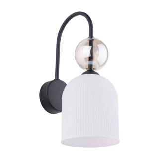 Lampe à poser Sophia – blanc – en métal et verre – style chic