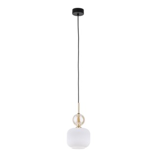 Suspension Sophia – noir & doré – en métal et verre – style chic