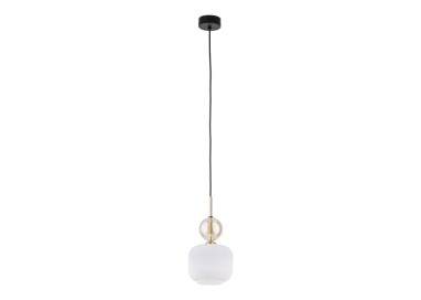 Suspension Sophia – noir & doré – en métal et verre – style chic