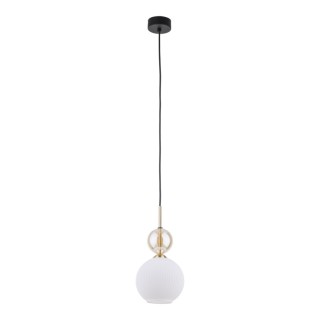 Suspension Sophia – noir & doré – en métal et verre – style chic