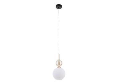 Suspension Sophia – noir & doré – en métal et verre – style chic