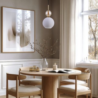 Suspension Sophia – noir & doré – en métal et verre – style chic