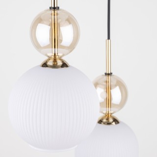 SOPHIA COGNAC LAMPE À SUSPENSION BLANCHE 3XE14