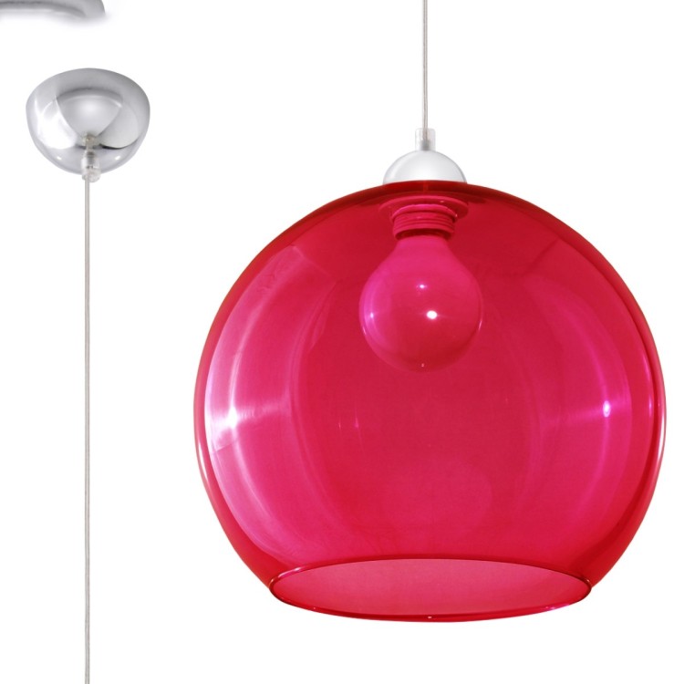Lampe pendante BALL rouge