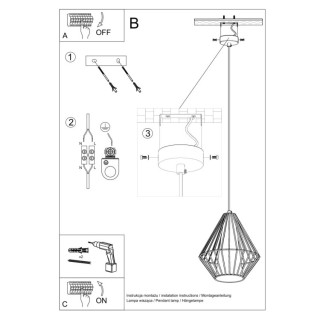 Lampe suspendue DEMI noir