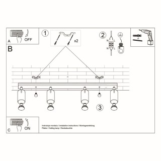 Plafonnier RING 4L blanc