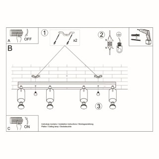 Plafonnier RING 4L noir