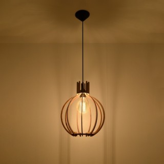 Lampe pendante ARANCIA en bois naturel