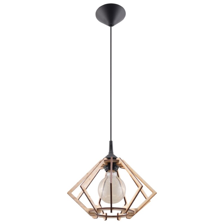 Lampe suspendue POMPELMO en bois naturel