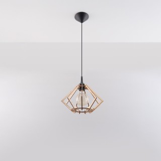 Lampe suspendue POMPELMO en bois naturel