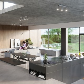 Plafonnier MERIDA 4L gris