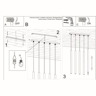Lampe pendante PASTELO 5 blanc