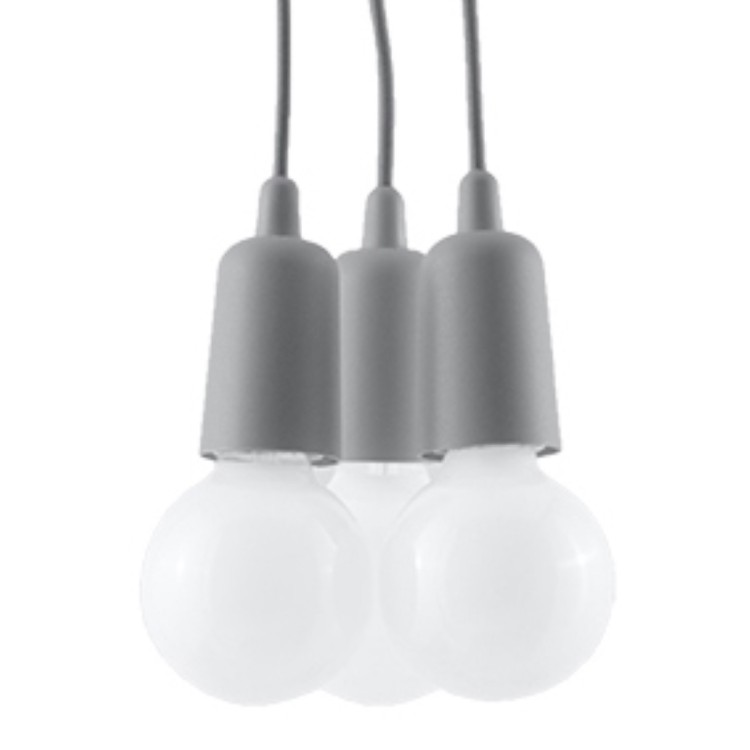 Lampe pendante DIEGO 3 gris