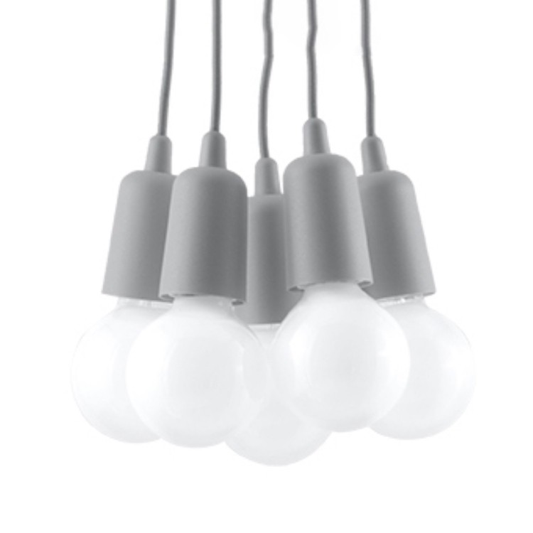 Lampe suspendue DIEGO 5 gris