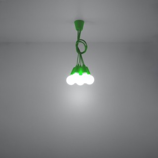 Lampe pendante DIEGO 5 verte