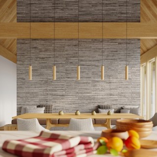 Lampe suspendue LINO 2 bois