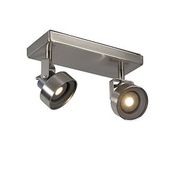 Light Topps Moderne Spot Sqaar 2 Rectangle gris Metal Oblongue / LED incluses Module Max. 2 x 6.8 Watt